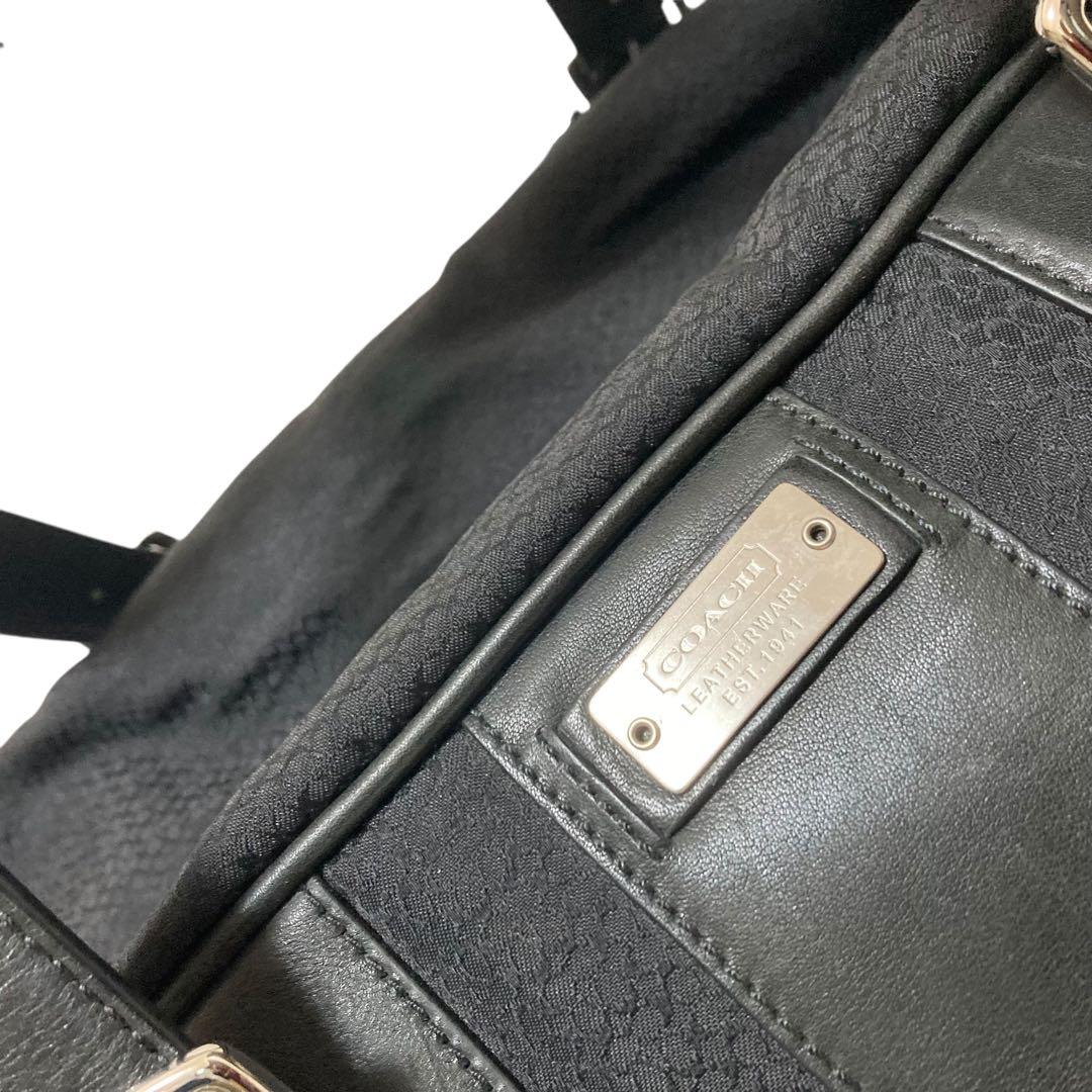 【美品】オールドコーチ5059 2way ボストンバッグ　ミニシグネチャー　黒