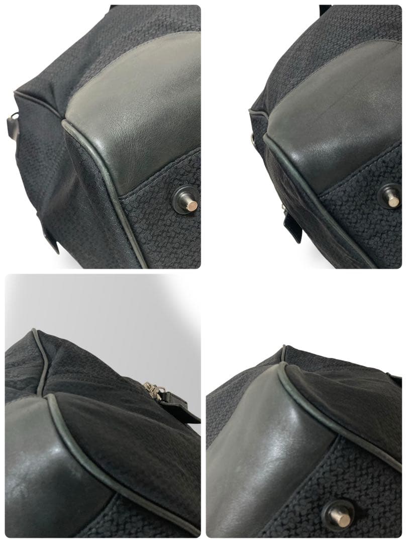 【美品】オールドコーチ5059 2way ボストンバッグ　ミニシグネチャー　黒