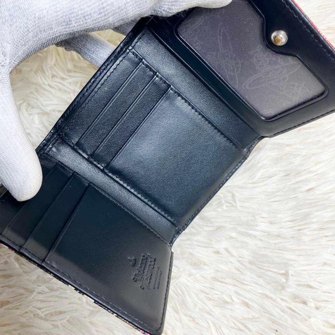 【美品】 ヴィヴィアン 折財布 がま口 チェック柄