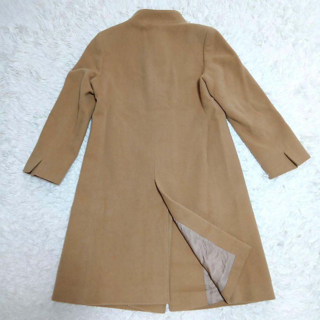 【23区】ウール　アンゴラ　スタンドコートノーカラー ロングコート　40