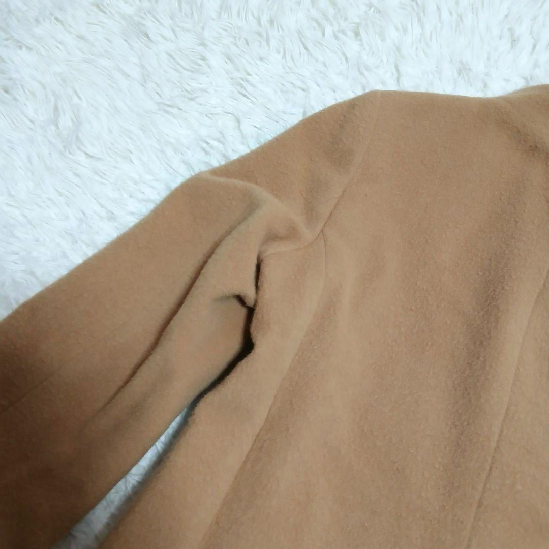 【23区】ウール　アンゴラ　スタンドコートノーカラー ロングコート　40