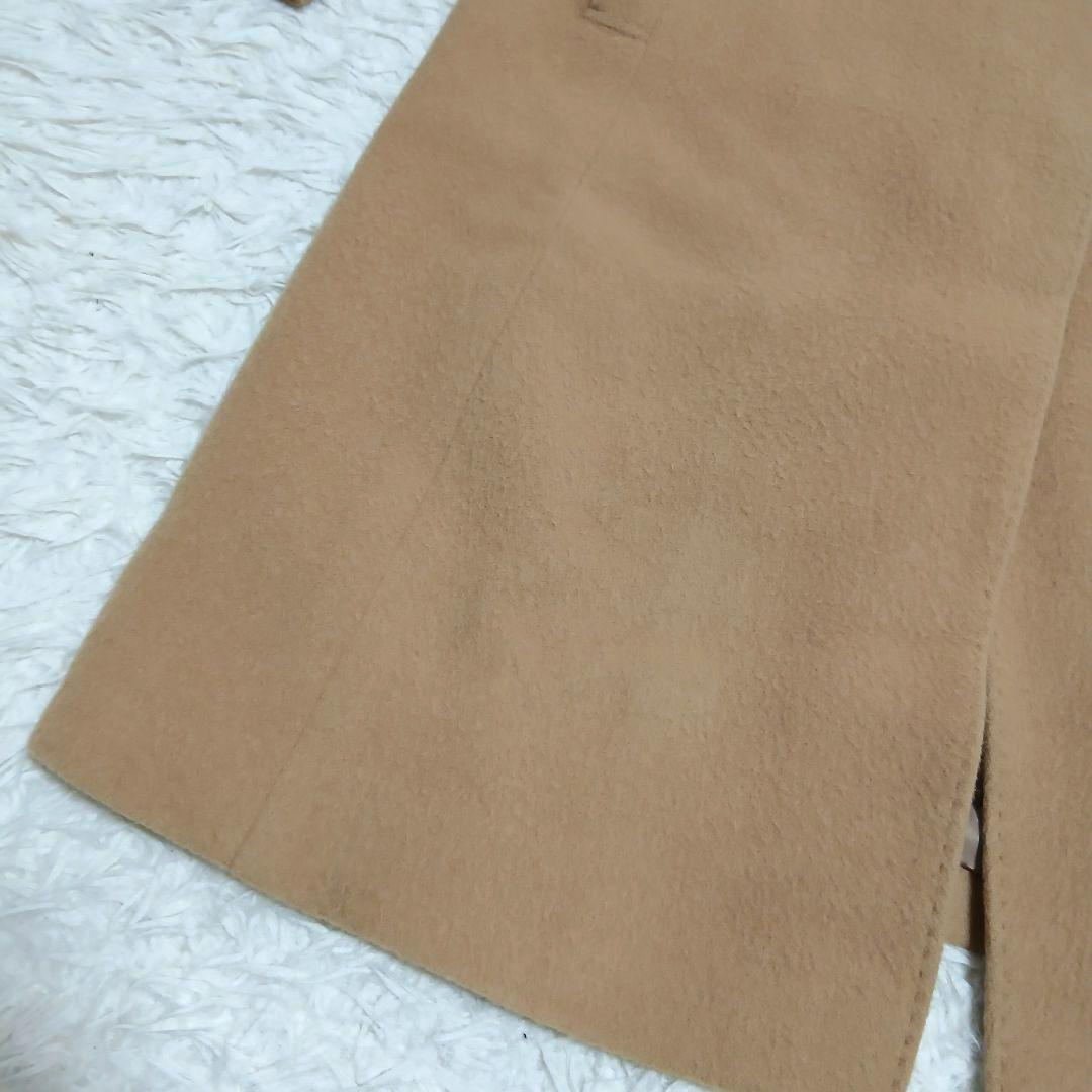 【23区】ウール　アンゴラ　スタンドコートノーカラー ロングコート　40