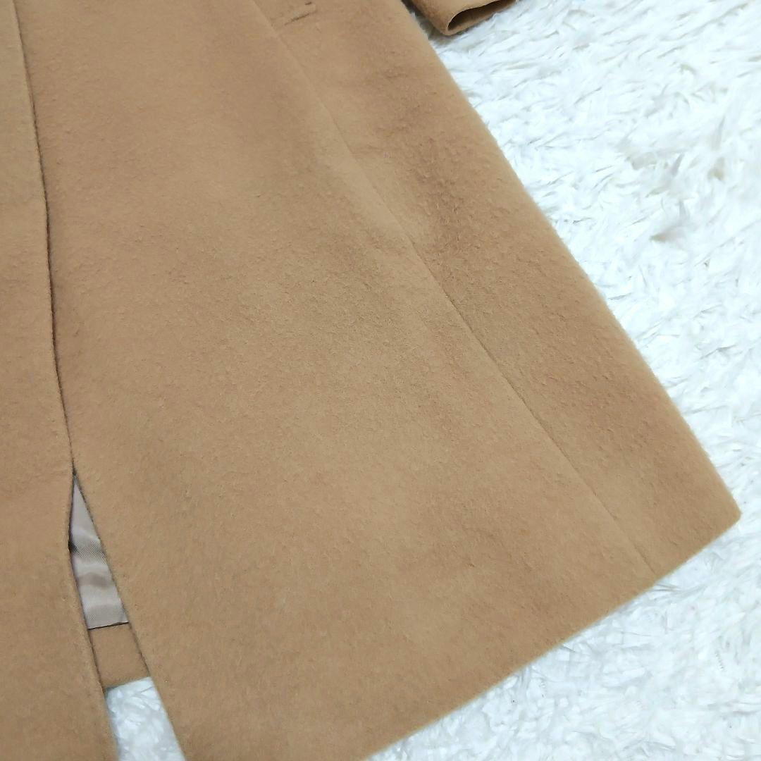 【23区】ウール　アンゴラ　スタンドコートノーカラー ロングコート　40