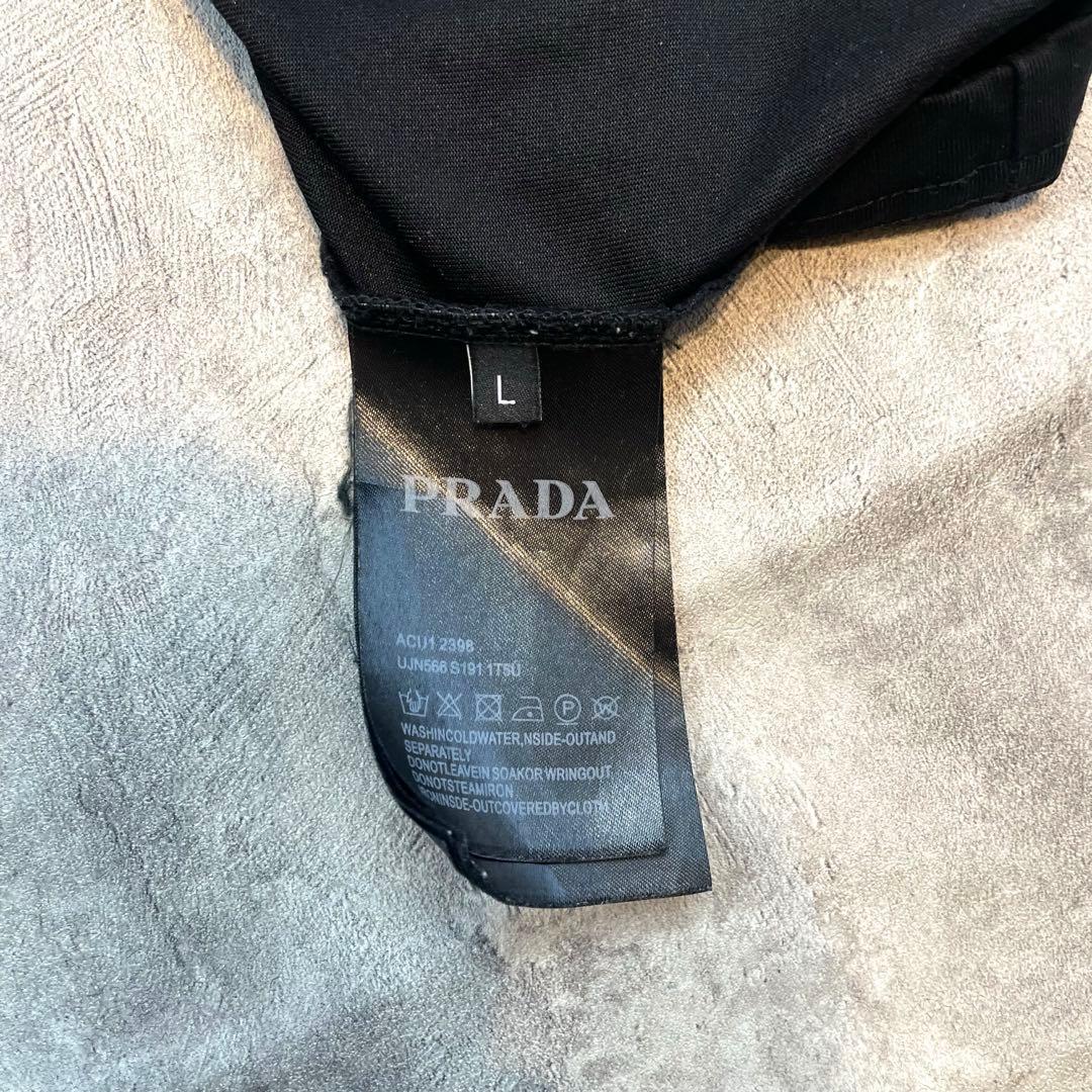 PRADA プラダ Tシャツ ブラック メンズ トライアングルロゴプレート