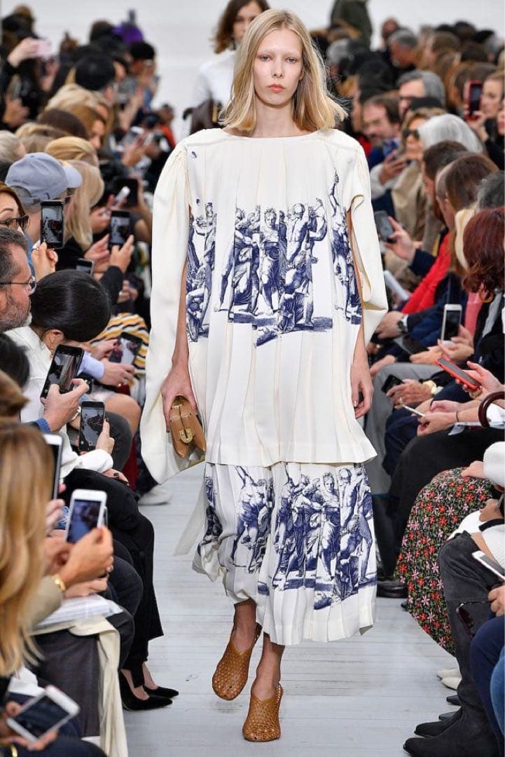 18SS Celine セリーヌ プリーツ ロング スカート フィービー シルク