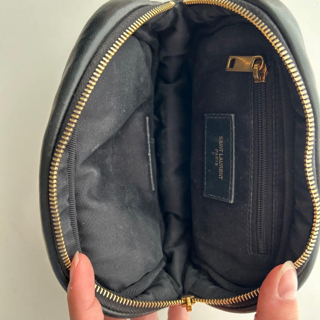 YSL 三つ折り財布 ライトベージュ・ブラックポーチのセット