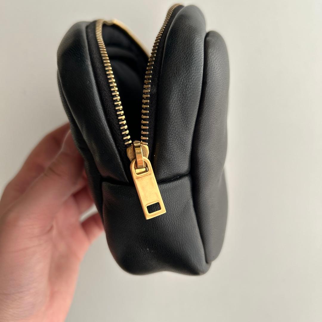YSL 三つ折り財布 ライトベージュ・ブラックポーチのセット
