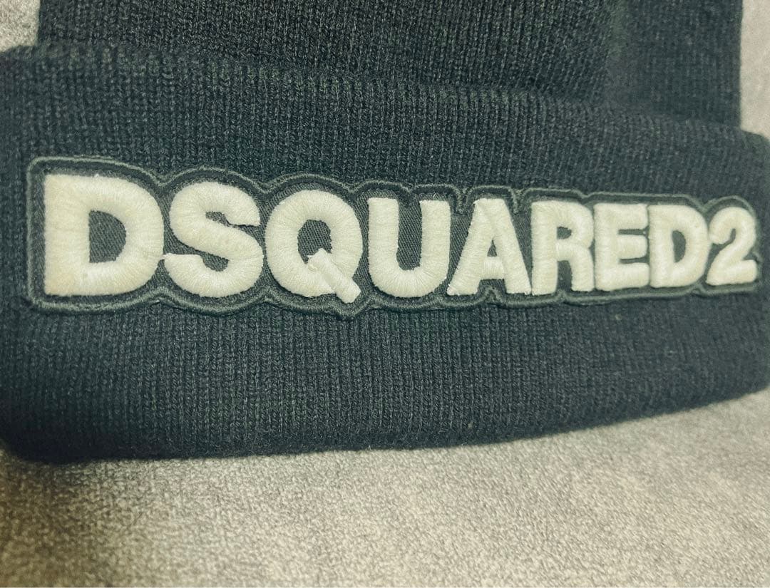 D SQUARED2 LOGO ウール ニットキャップ