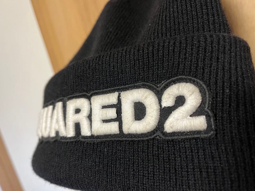 D SQUARED2 LOGO ウール ニットキャップ