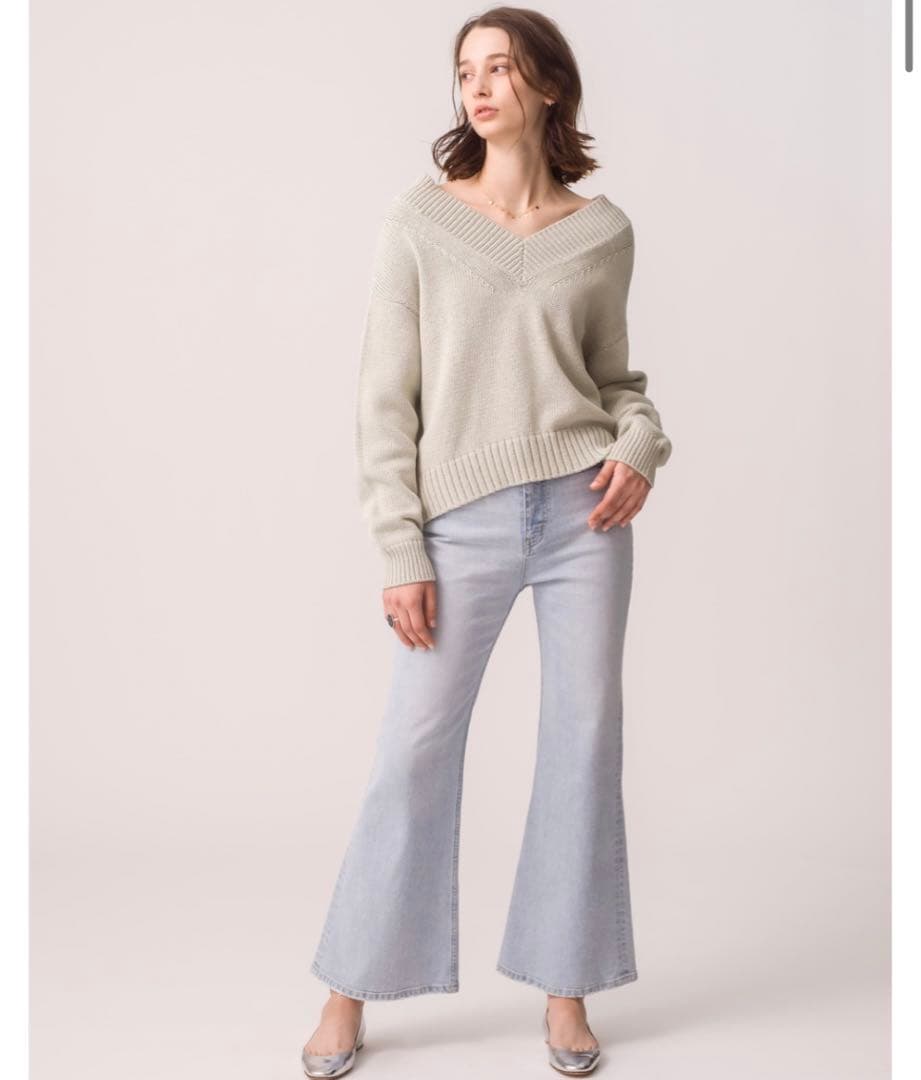 パンツ Organic Cotton Stretch Flare Denim Pants