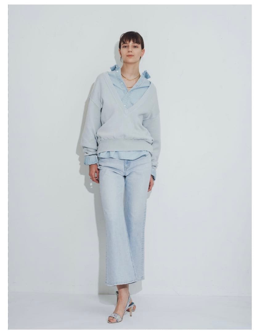 パンツ Organic Cotton Stretch Flare Denim Pants