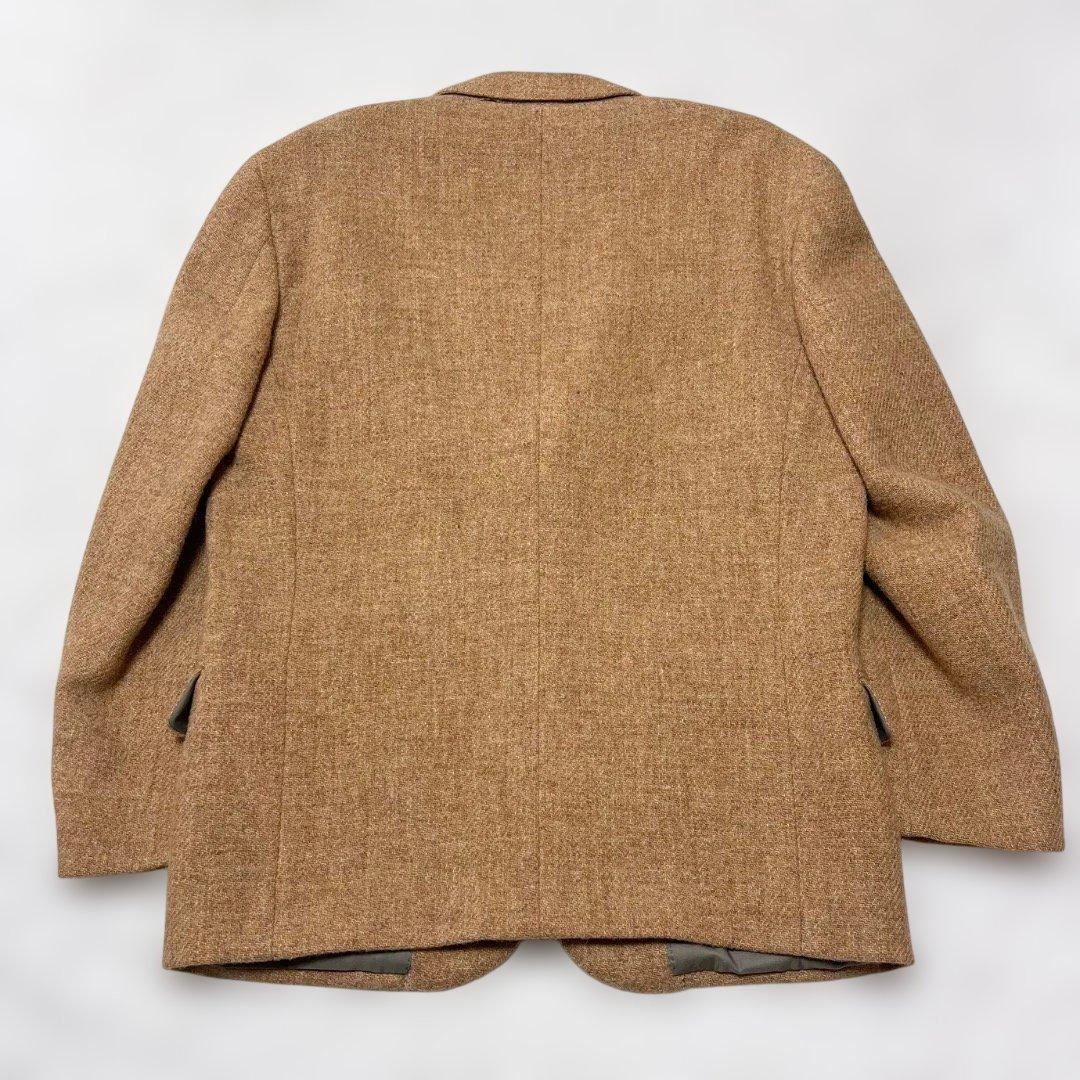 Harris Tweed ツイードテーラードジャケット くるみボタン L