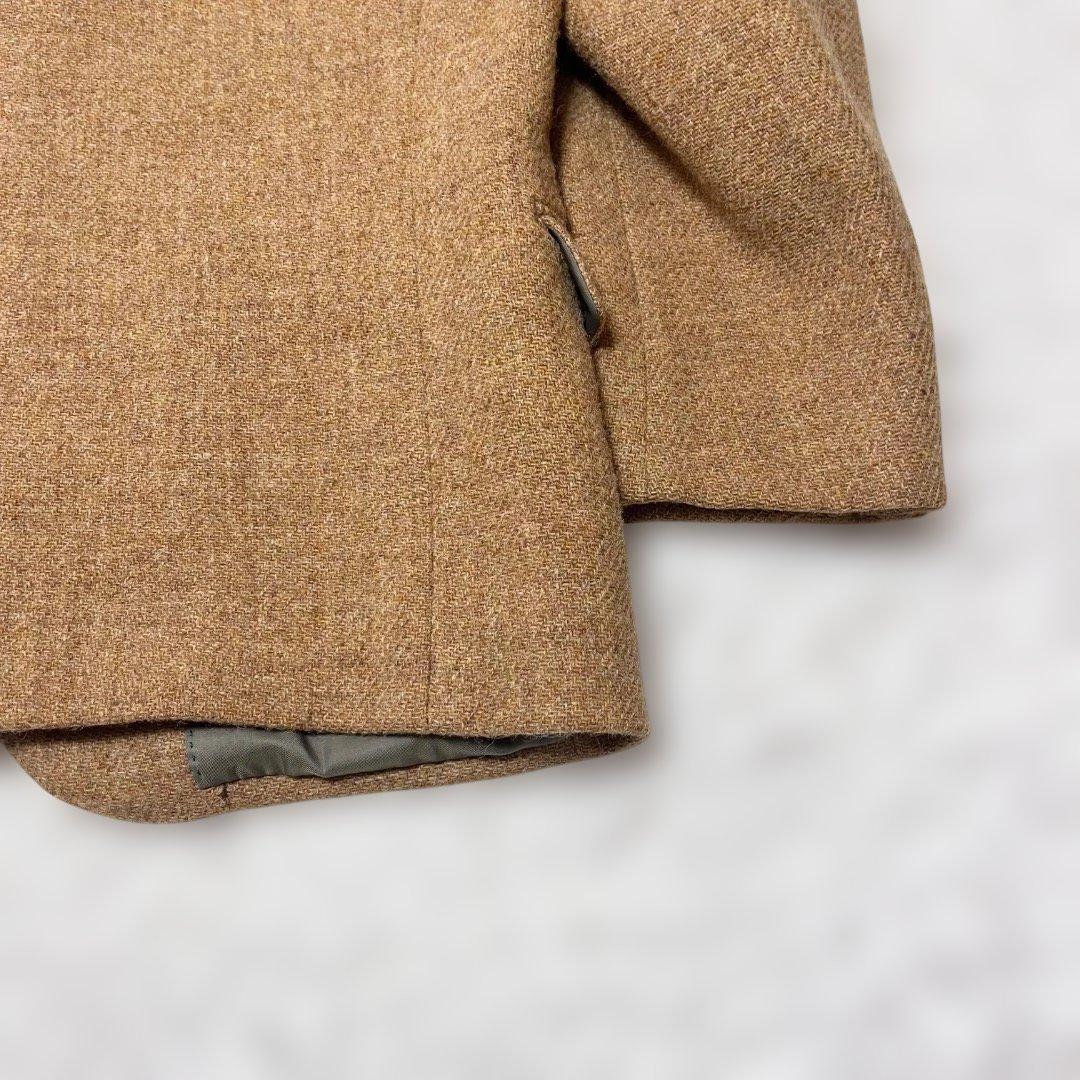 Harris Tweed ツイードテーラードジャケット くるみボタン L