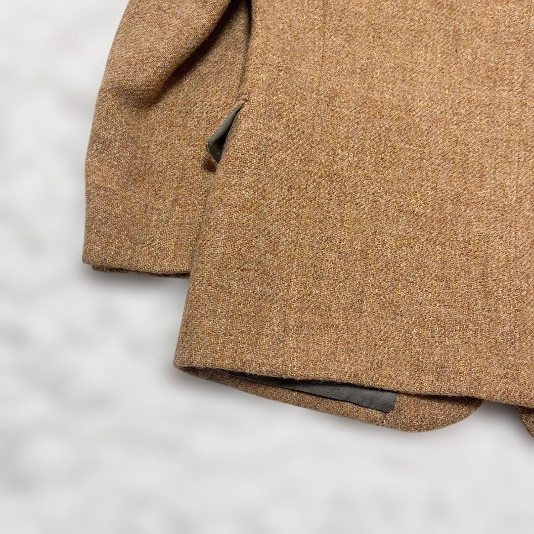 Harris Tweed ツイードテーラードジャケット くるみボタン L