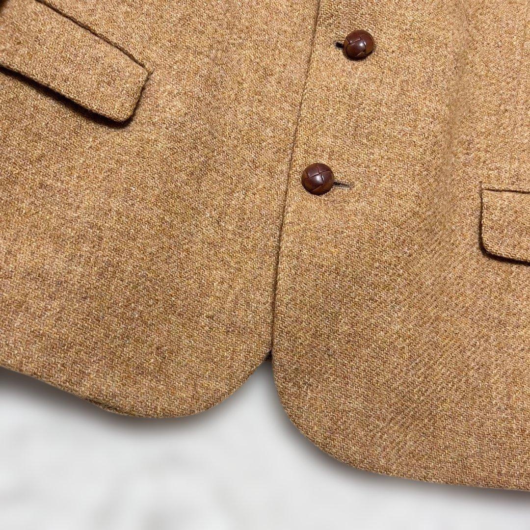 Harris Tweed ツイードテーラードジャケット くるみボタン L