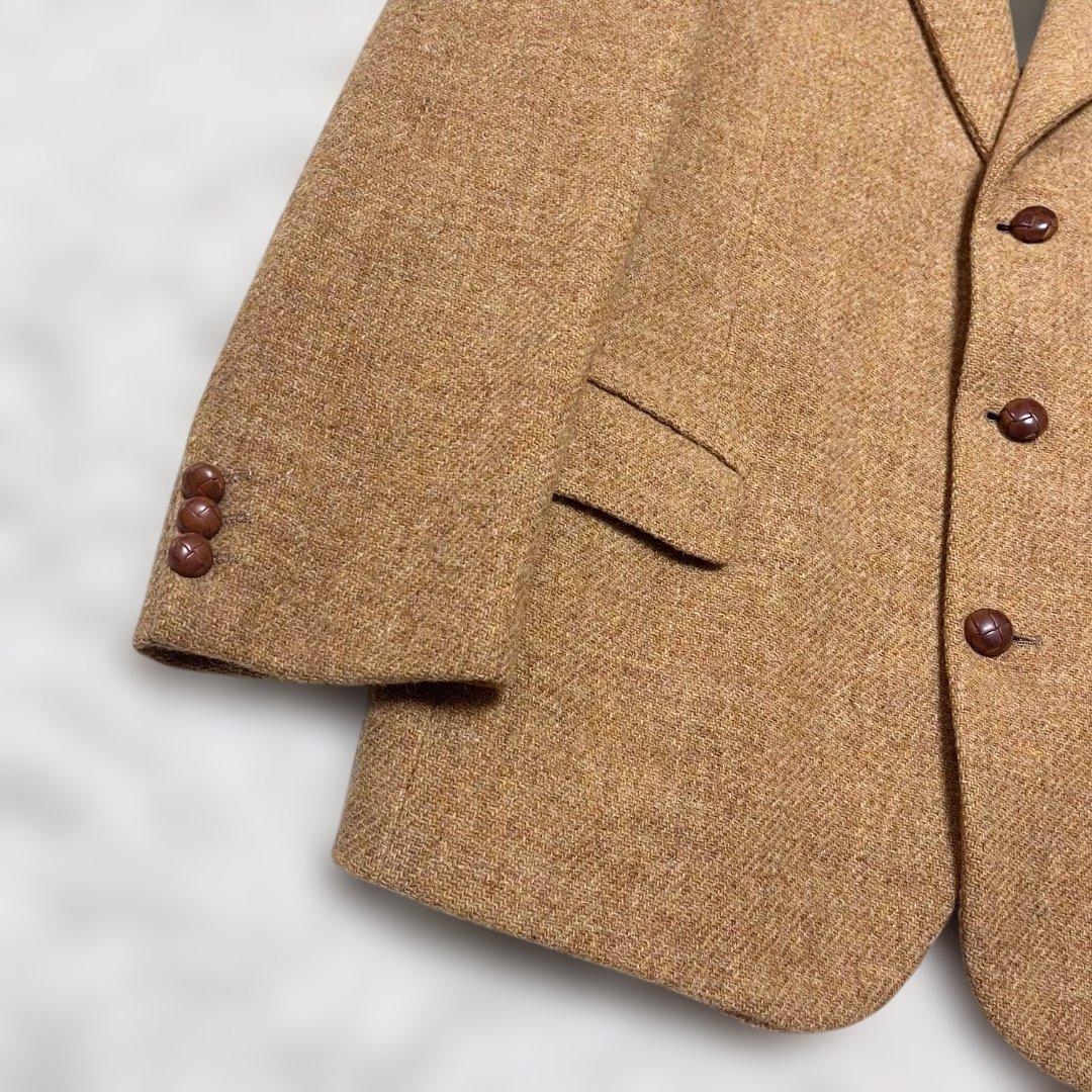Harris Tweed ツイードテーラードジャケット くるみボタン L