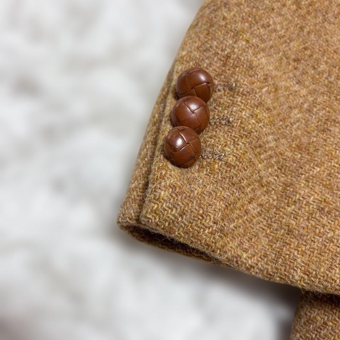 Harris Tweed ツイードテーラードジャケット くるみボタン L