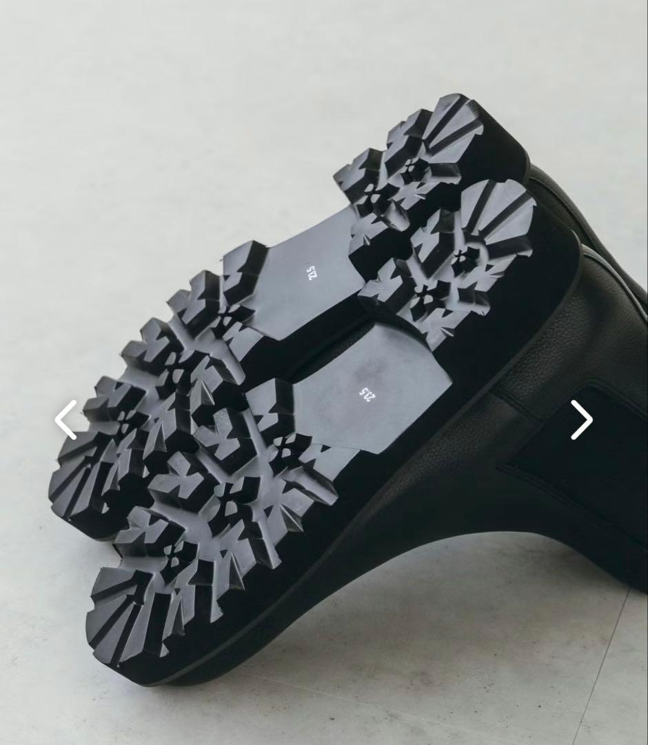 【未使用】こだわりソールのサイドゴアブーツ 牛革 ブラック / 24.5cm
