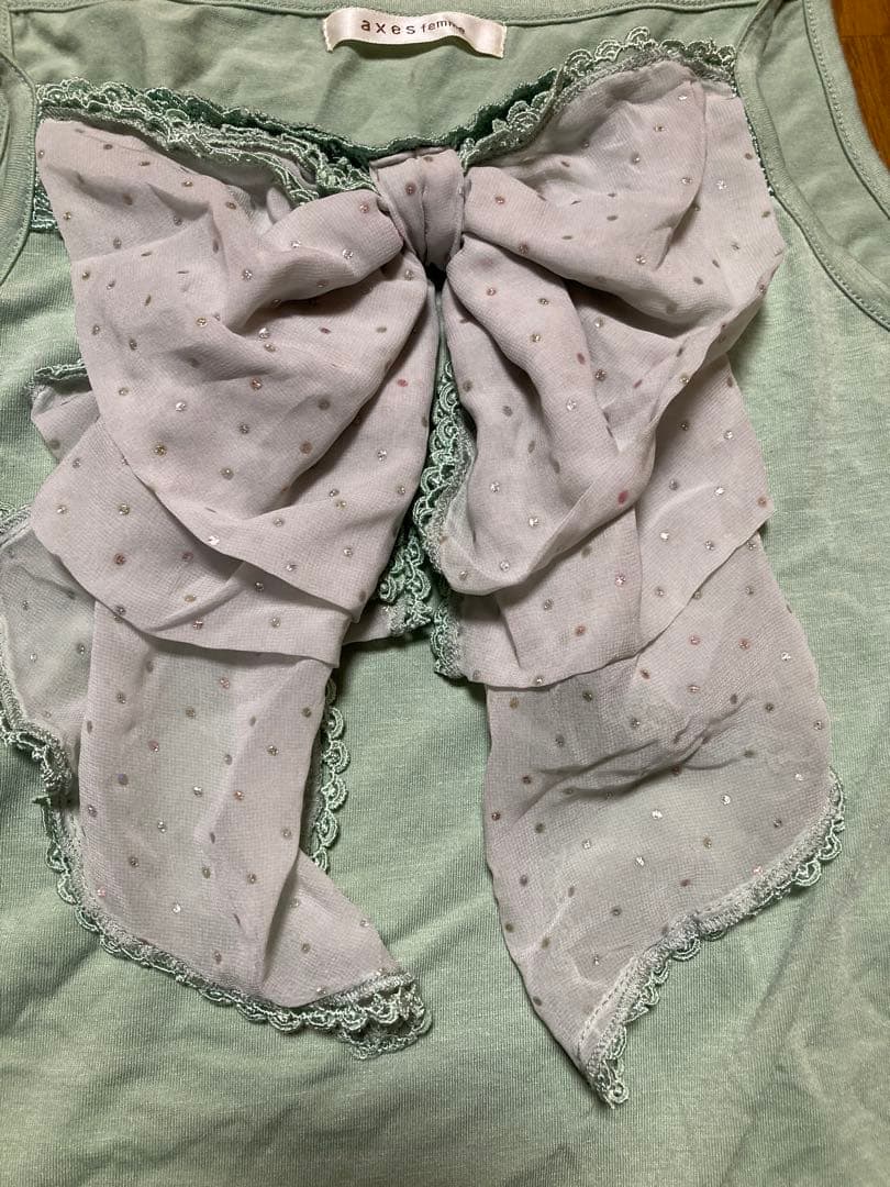 axes femme♡ビッグリボンキャミソール♡ミント♡