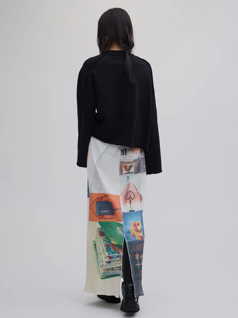 Ameri EMOTIONAL COLLAGE RIB SKIRT Sサイズ