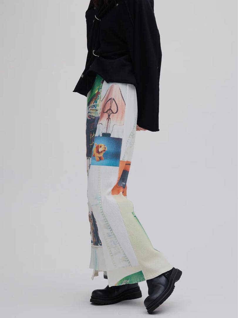 Ameri EMOTIONAL COLLAGE RIB SKIRT Sサイズ