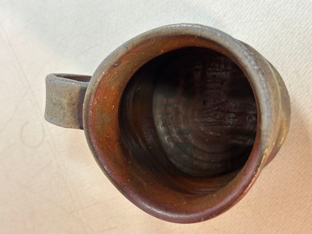 備前焼　コーヒー碗皿　陶印有り
