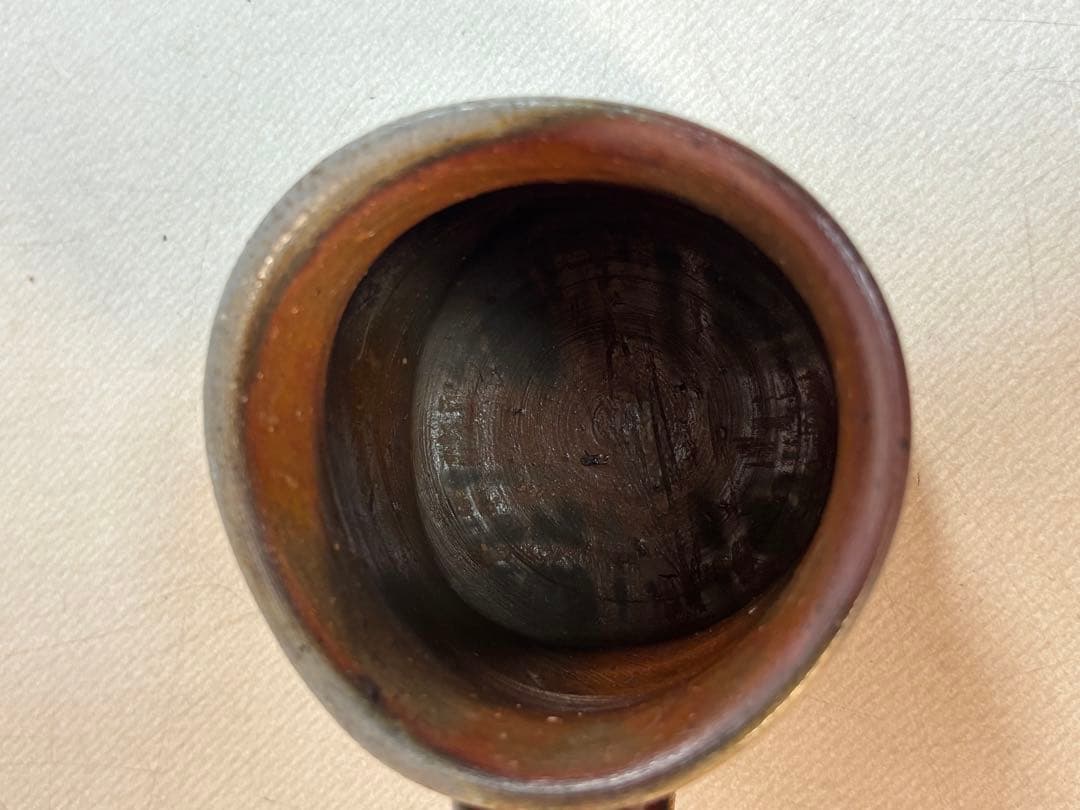 備前焼　コーヒー碗皿　陶印有り
