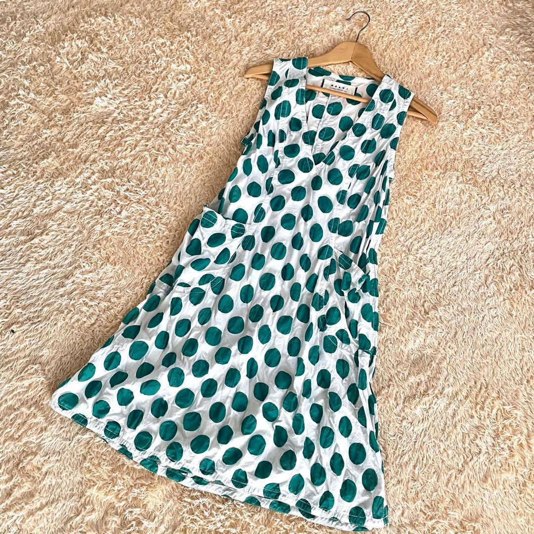MARNI マルニ　ノースリーブ　ドット柄ワンピース
