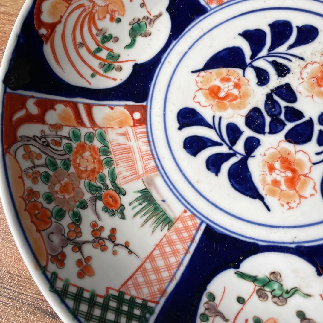 63）大皿　33㎝　 色絵　 飾り皿　 アンティーク　 和食器　 骨董品