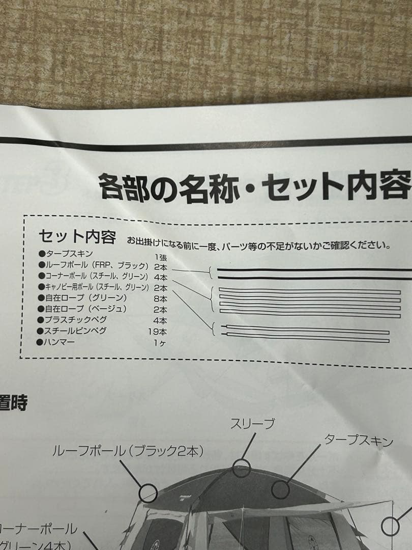 【未使用】コールマン　スクリーンキャノピータープ　300