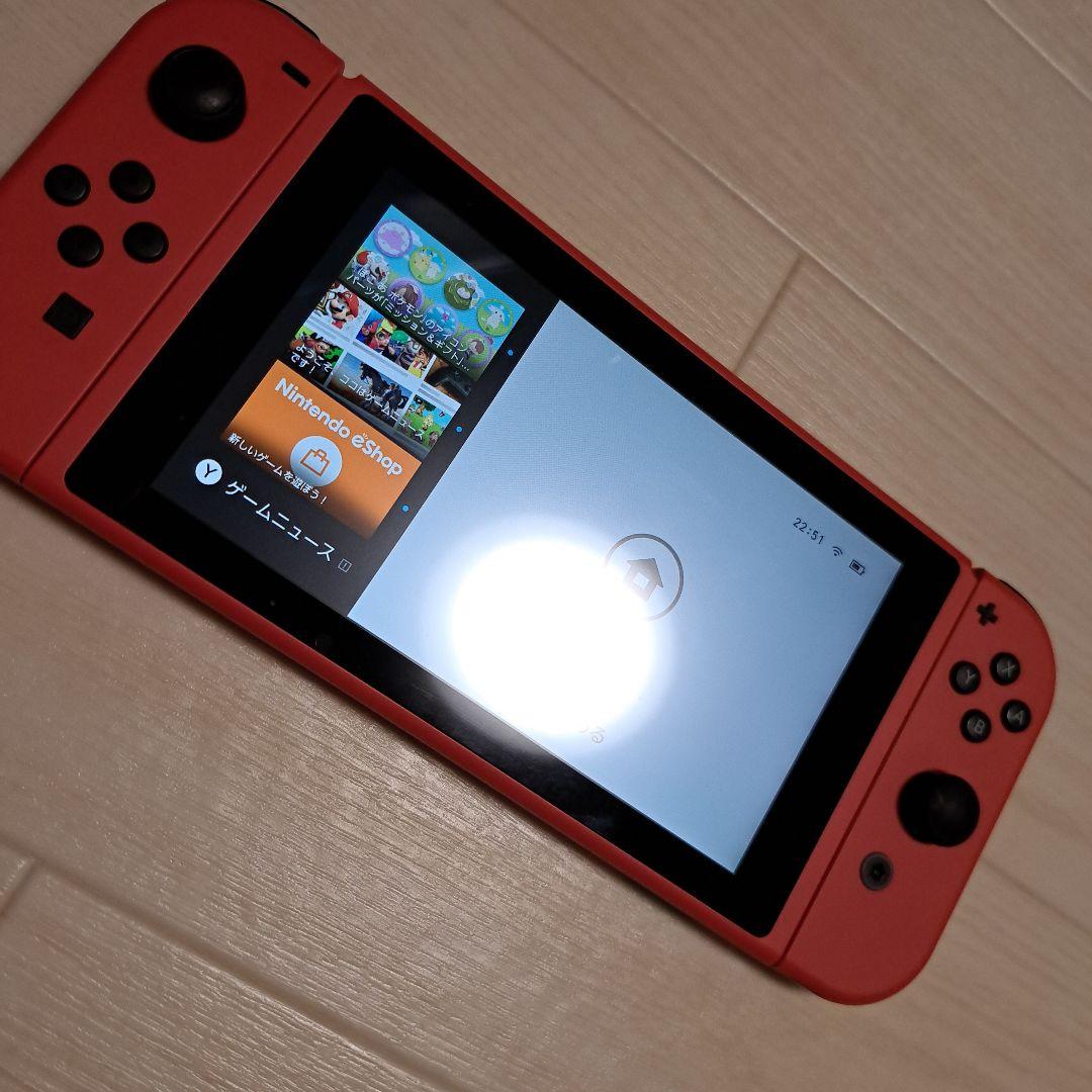 Nintendo Switch 赤 本体 ACアダプター付き(充電器側の接触難)