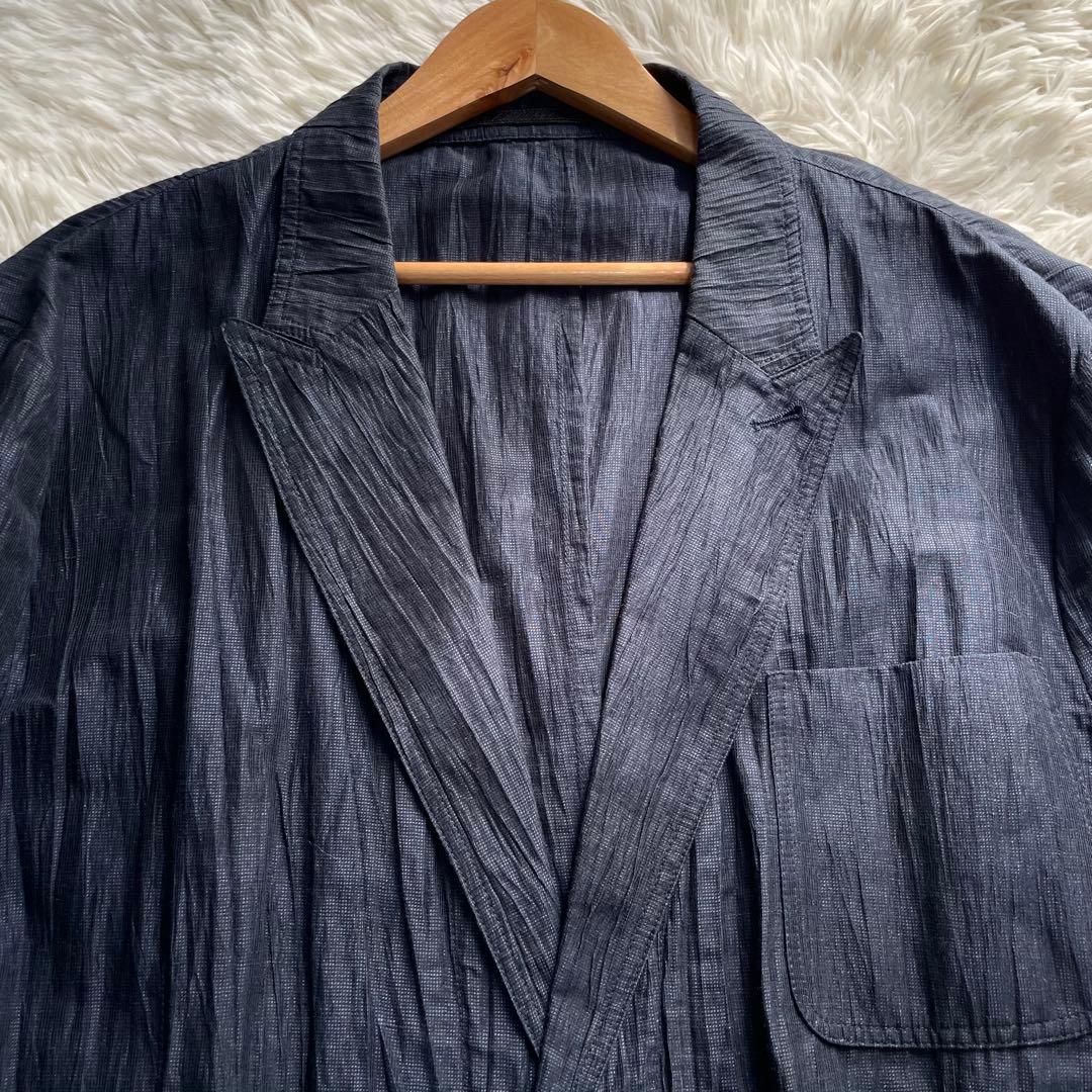 最高級レザータグ・極美品✨ジョルジオアルマーニ　テーラード　麻　シワ加工　3XL
