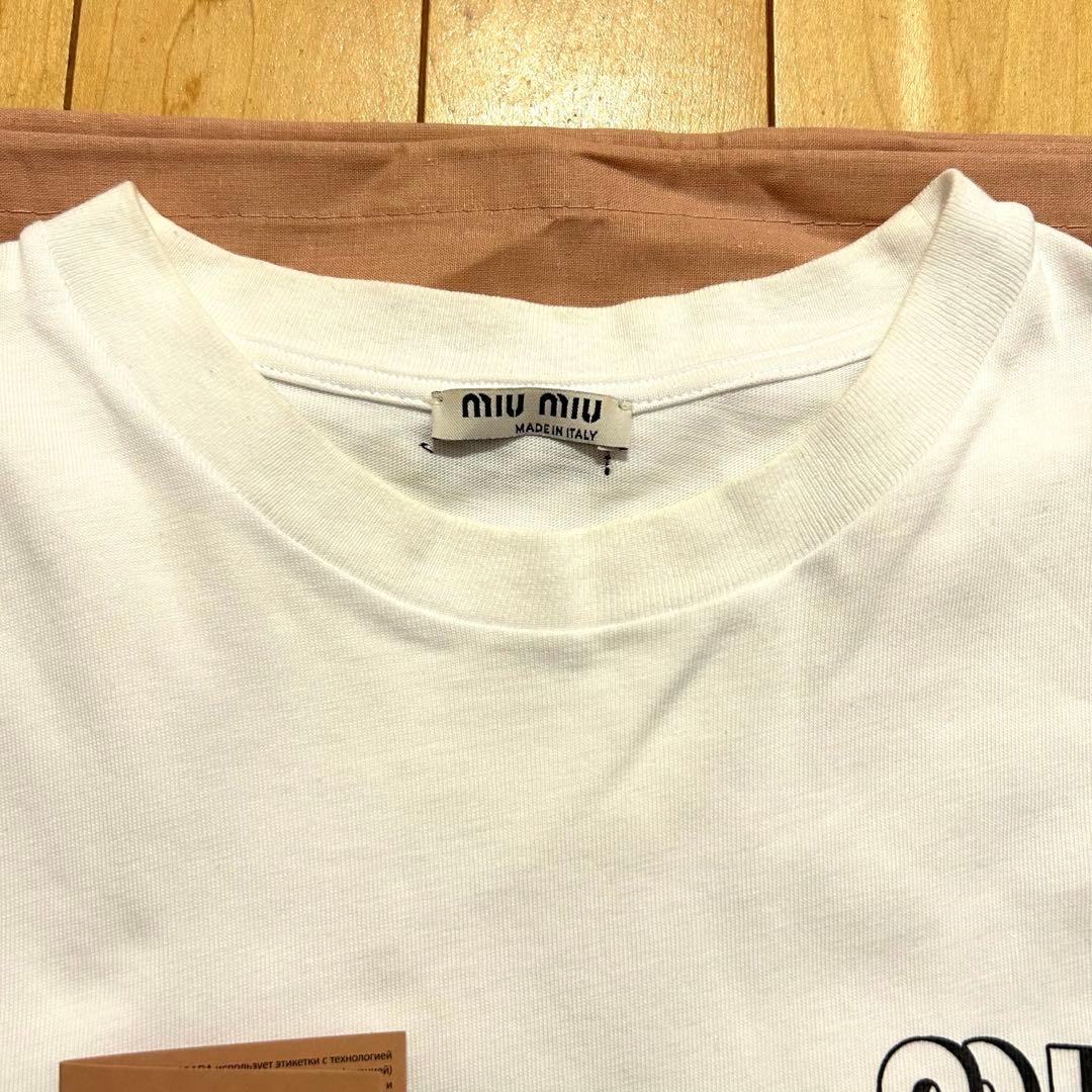 A*A様 正規品 miumiu ロゴtシャツ 白t xsサイズ
