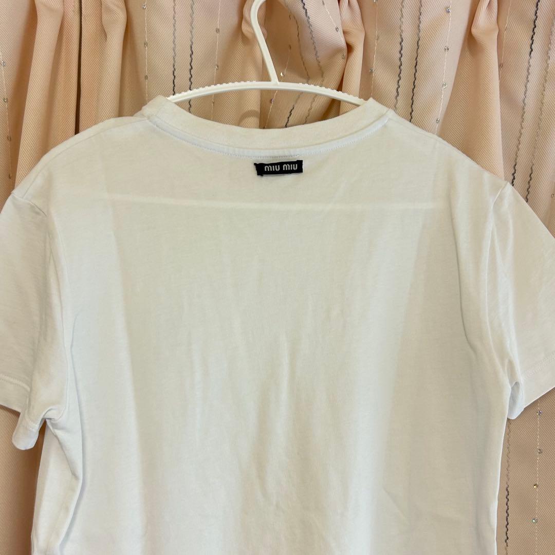 A*A様 正規品 miumiu ロゴtシャツ 白t xsサイズ