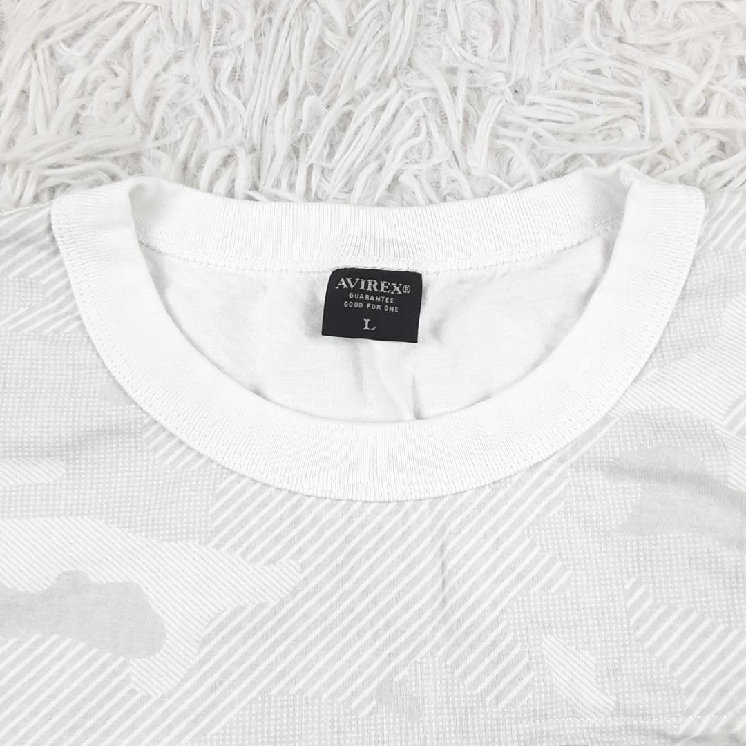 美品◎AVIREX アヴィレックス 長袖Tシャツ ロンT カモフラ柄 ワッペン