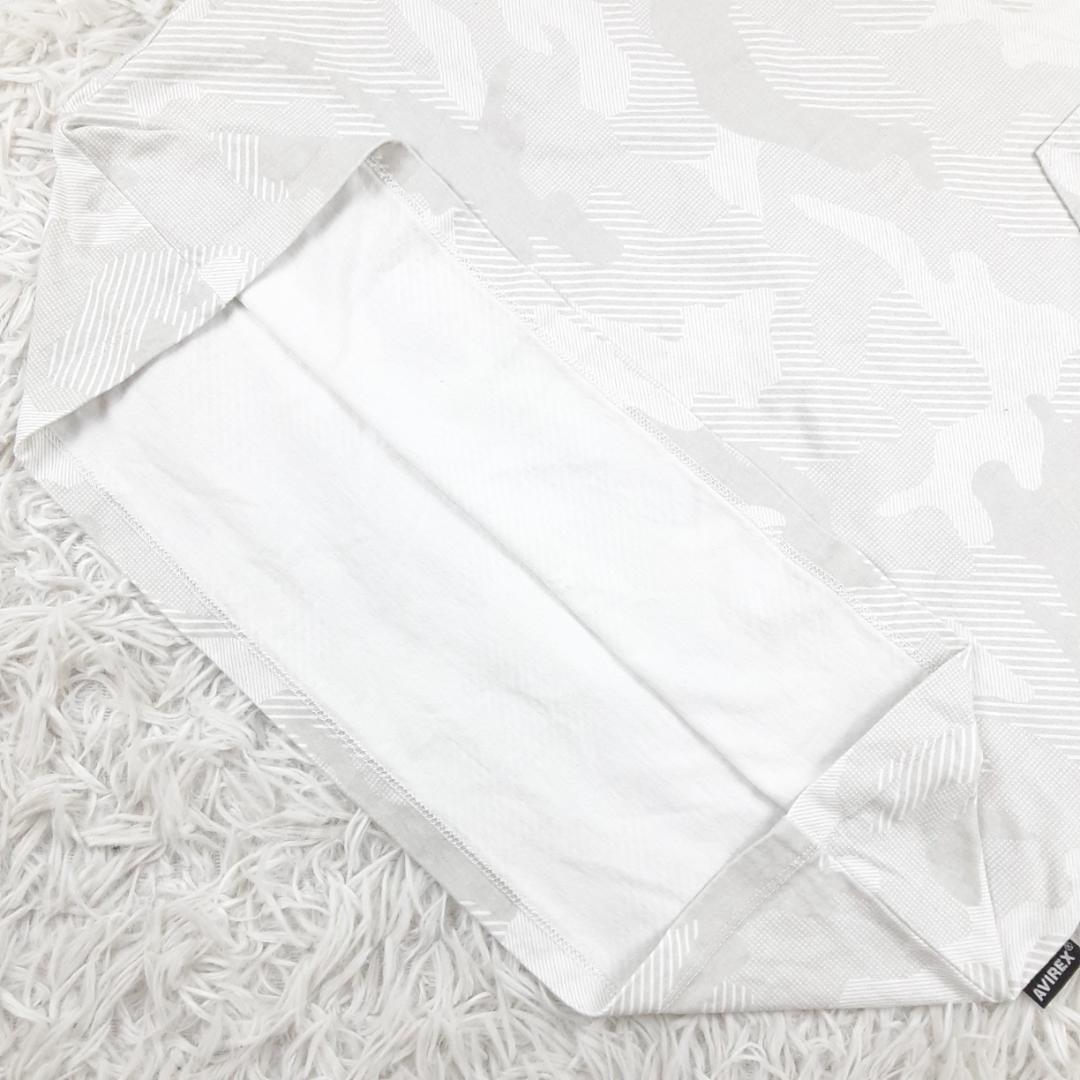 美品◎AVIREX アヴィレックス 長袖Tシャツ ロンT カモフラ柄 ワッペン