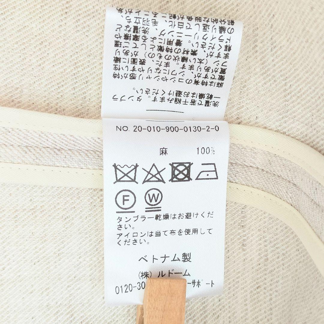 イエナ　IENA　フレンチ　リネン　ダブル　ブレスト　ジャケット　ノーカラー