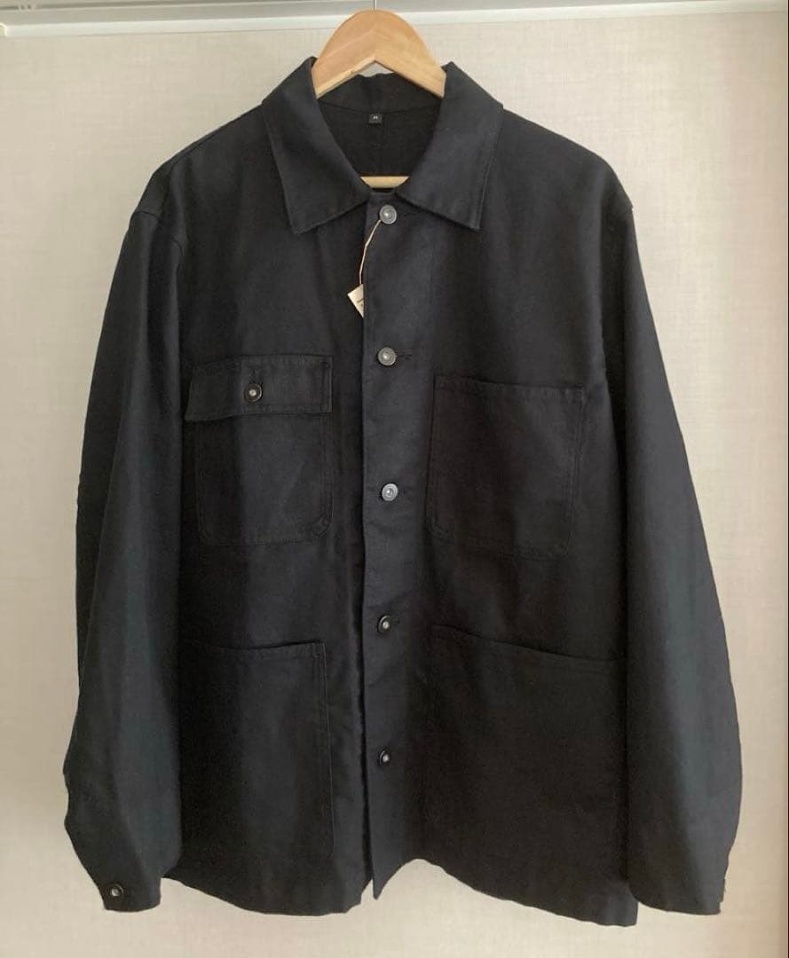 ※未使用 無印良品　木の実から作った カポック混キャンバス カバーオール M 黒