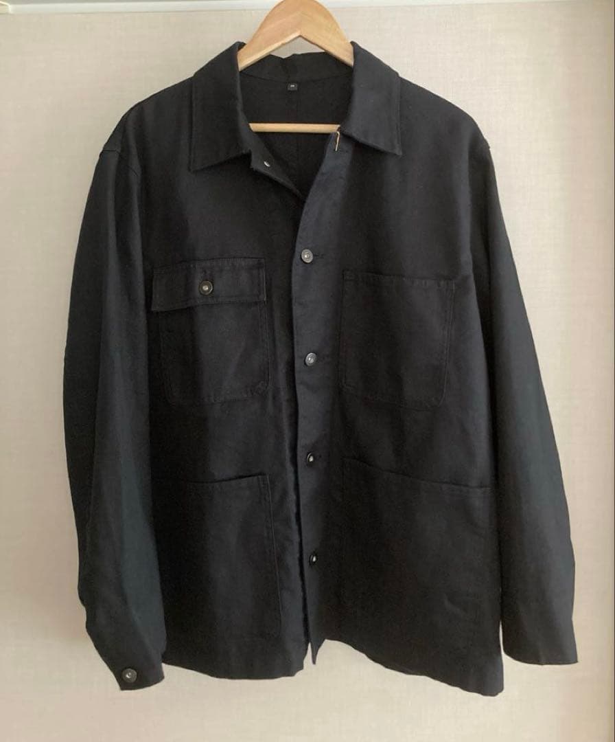 ※未使用 無印良品　木の実から作った カポック混キャンバス カバーオール M 黒