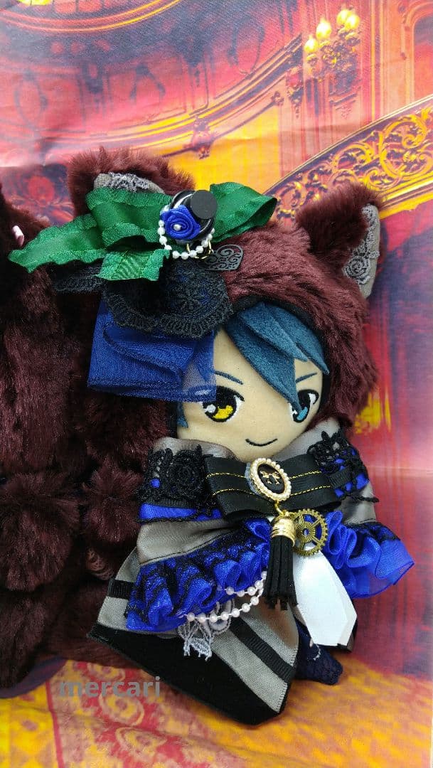 ちゃそ⚙様　確認用　黒と青と薔薇のにゃんこ