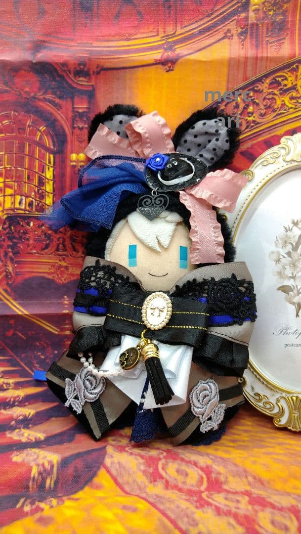 ちゃそ⚙様　確認用　黒と青と薔薇のにゃんこ