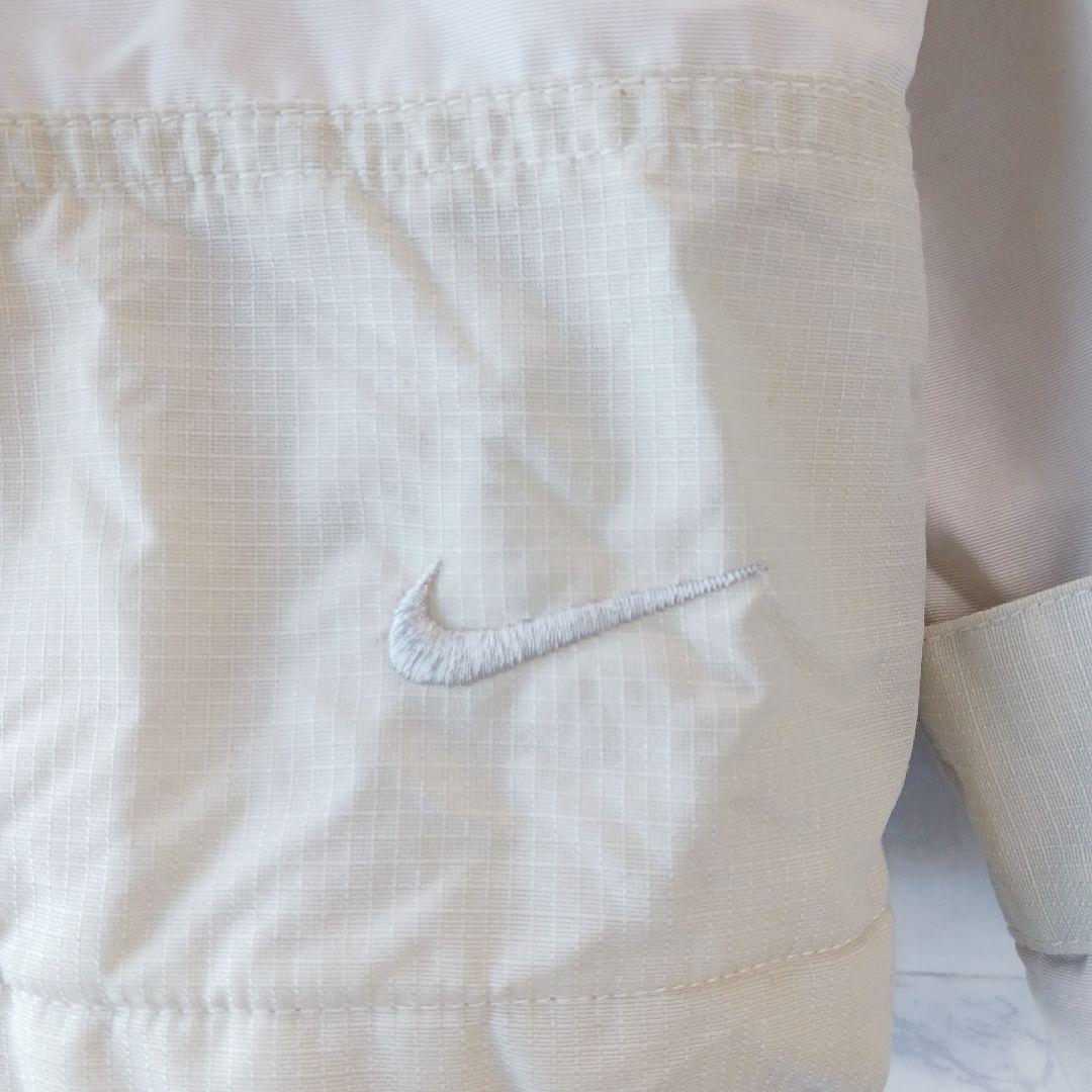 ナイキ L 中綿 90年 ヴィンテージ アウター ナイロン 白 ロゴ刺繍 メンズ