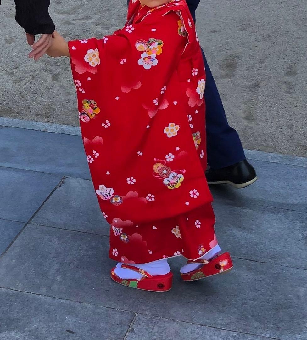 七五三 お宮参り着物セット 赤 花柄