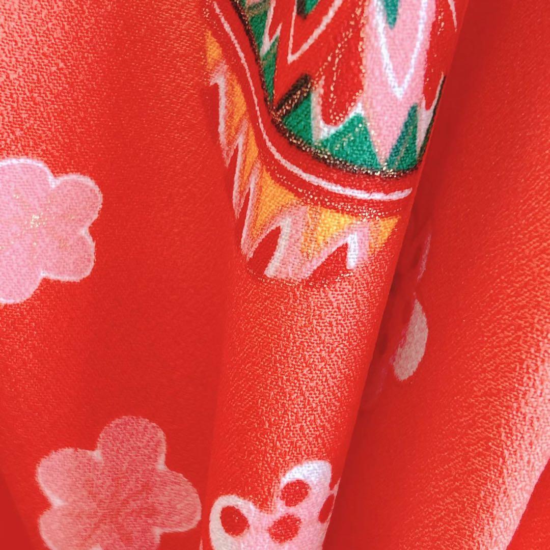 七五三　3歳　きもの着物　被布セット　総柄ピンク　小物セット　5291