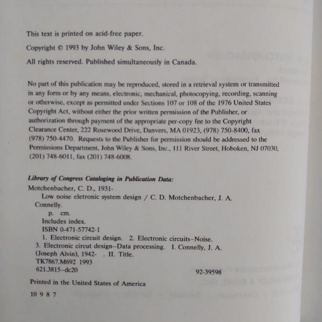 洋書 Low-Noise Electronic System Design