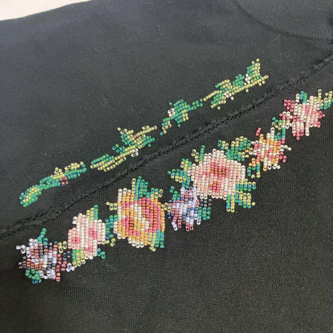 【美品】VIVIENNE TAM 花ビジュ　チョーカー　コットン　カットソー