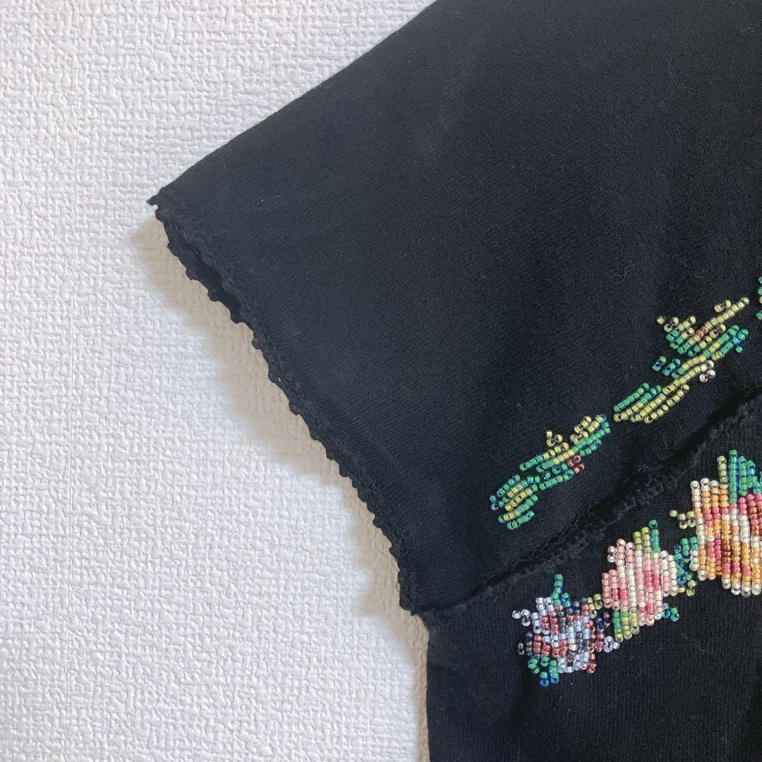 【美品】VIVIENNE TAM 花ビジュ　チョーカー　コットン　カットソー