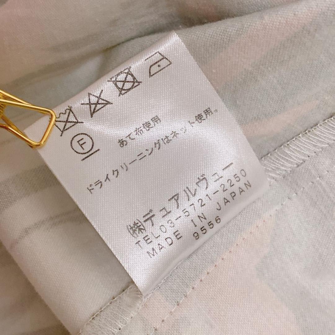 デュアルヴュー ワンピース L 総柄 アート柄 春夏 ノースリーブ 膝丈 美品