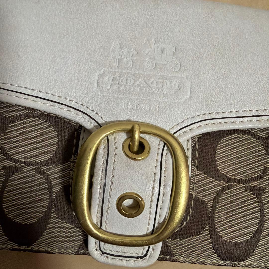 COACH ウエストバッグ ソーホー ワンショルダーバッグ　シグネチャー　白