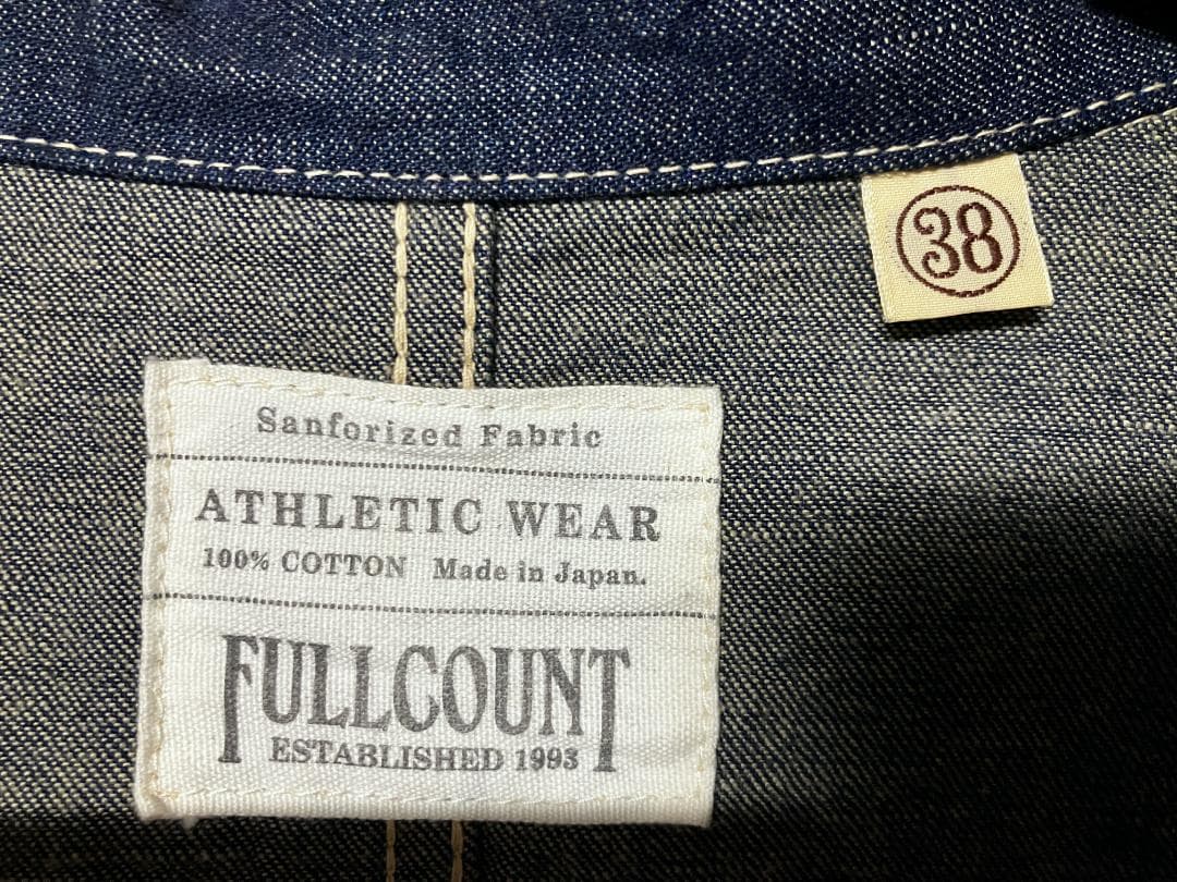 【美品】フルカウント FULL COUNT デニム カバーオール 38